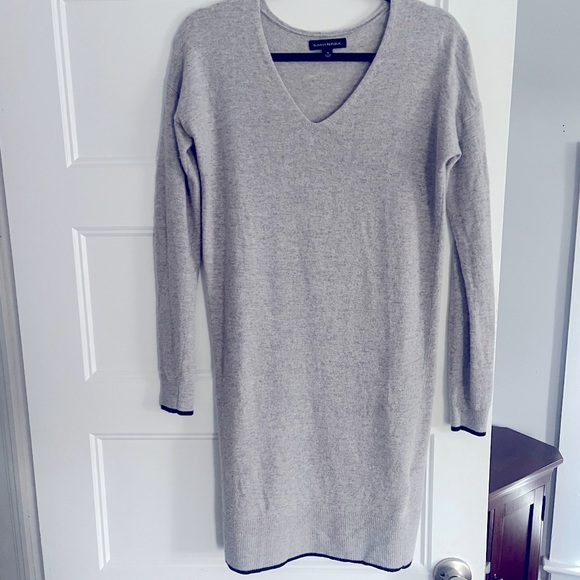 Dresses & Skirts - Beautiful wool gray dress with black detailing. Mint condition.
